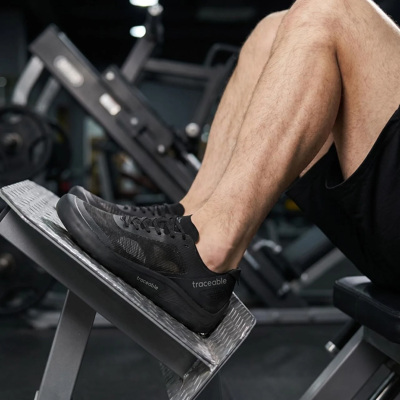 Training shoes being used in a gym