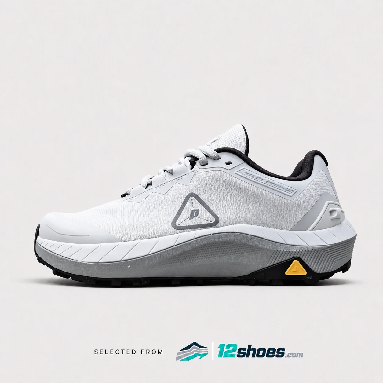 Ivory White PODLERS POD31413 outdoor trail running shoes, side view