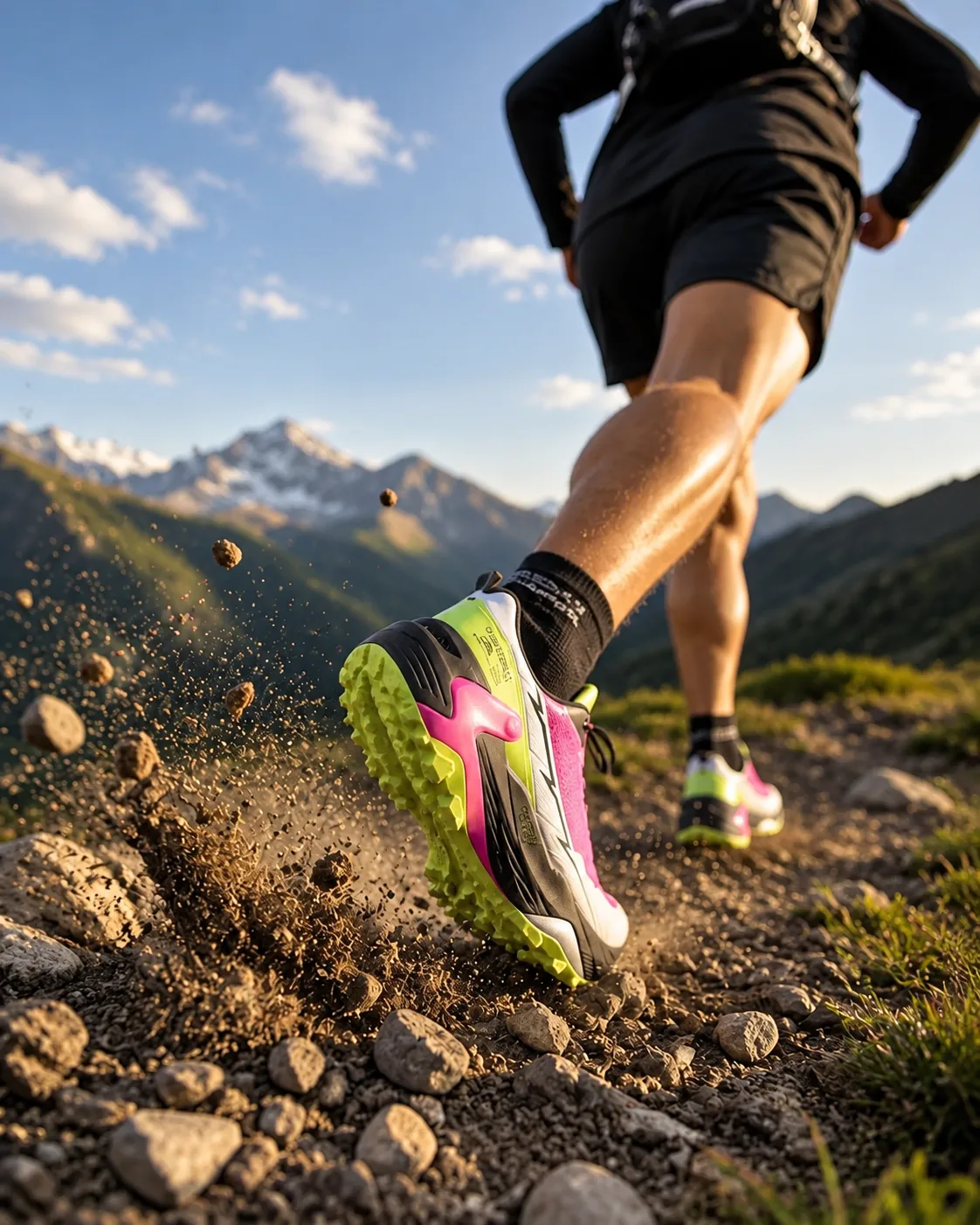 TRACEABLE 6620 trail running shoes in motion on an outdoor trail