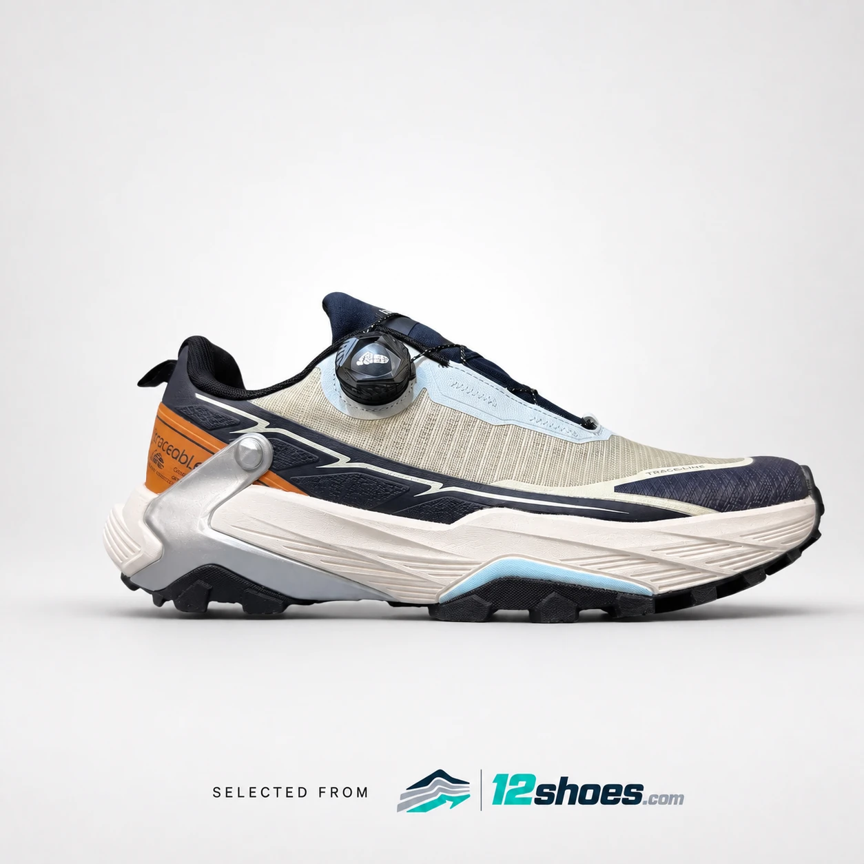 6663 Dial Trail Running Shoes in White / Black / Orange, main view 1