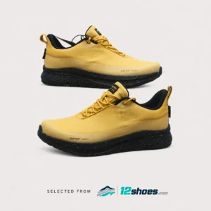Yellow ZEROLAND ZL8106 wide-toe trail running shoes, side view