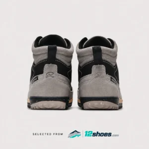 Black colourway ZEROLAND ZL9101 waterproof high-top walking shoes, rear view