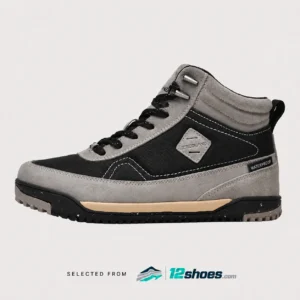 Black colourway ZEROLAND ZL9101 waterproof high-top walking shoes, side view
